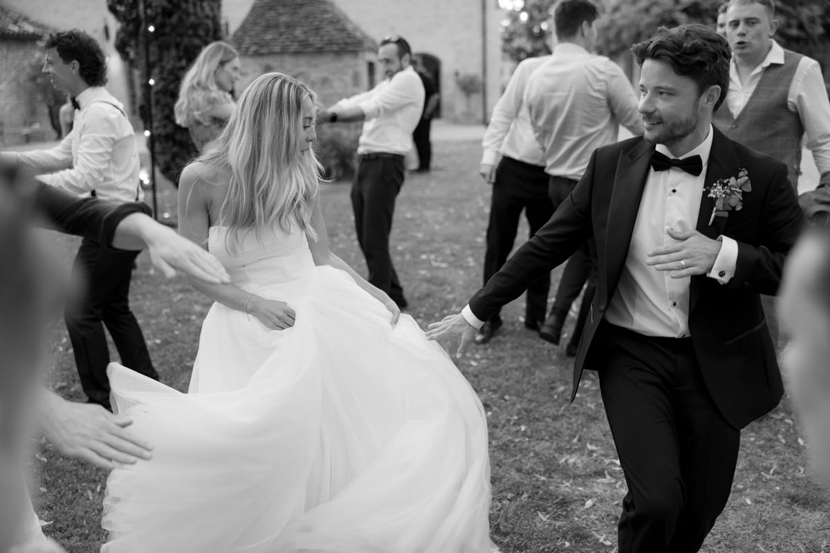 Amy and Oscar's barn reception at Chateau de Cazenac in the Dordogne