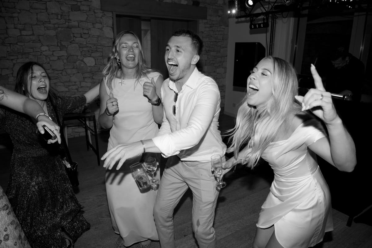Amy and Oscar's barn reception at Chateau de Cazenac in the Dordogne