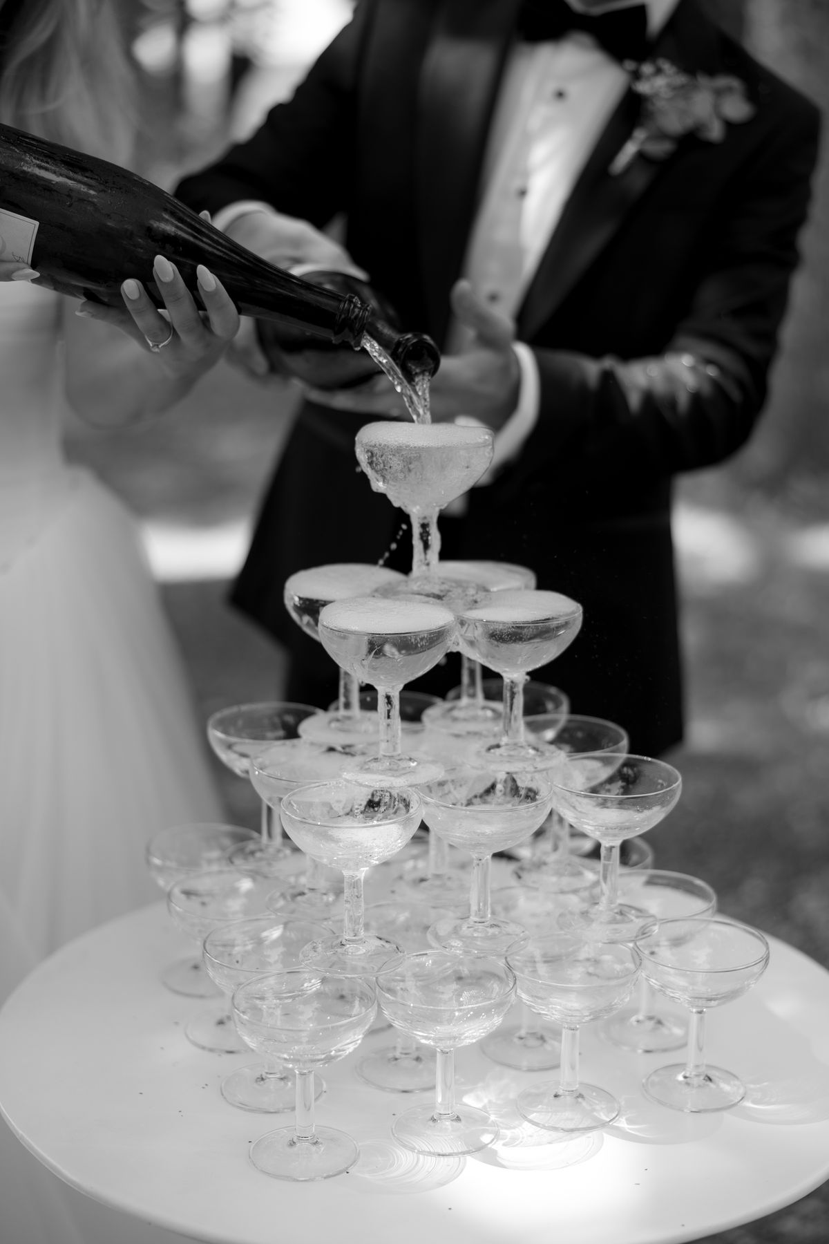 The vin d'honneur at Amy and Oscar's summer wedding at Chateau de Cazenac in the Dordogne