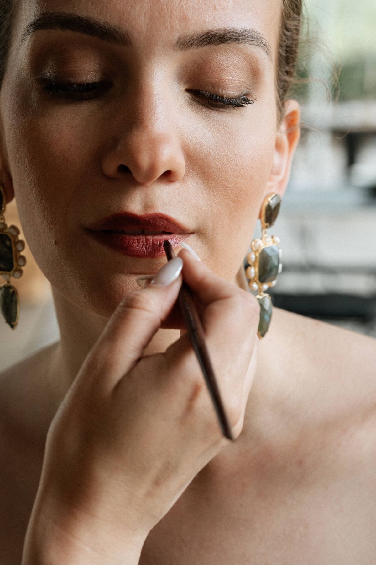Old money styled shoot at Domaine le Mezo, Brittany, a bridal portrait
