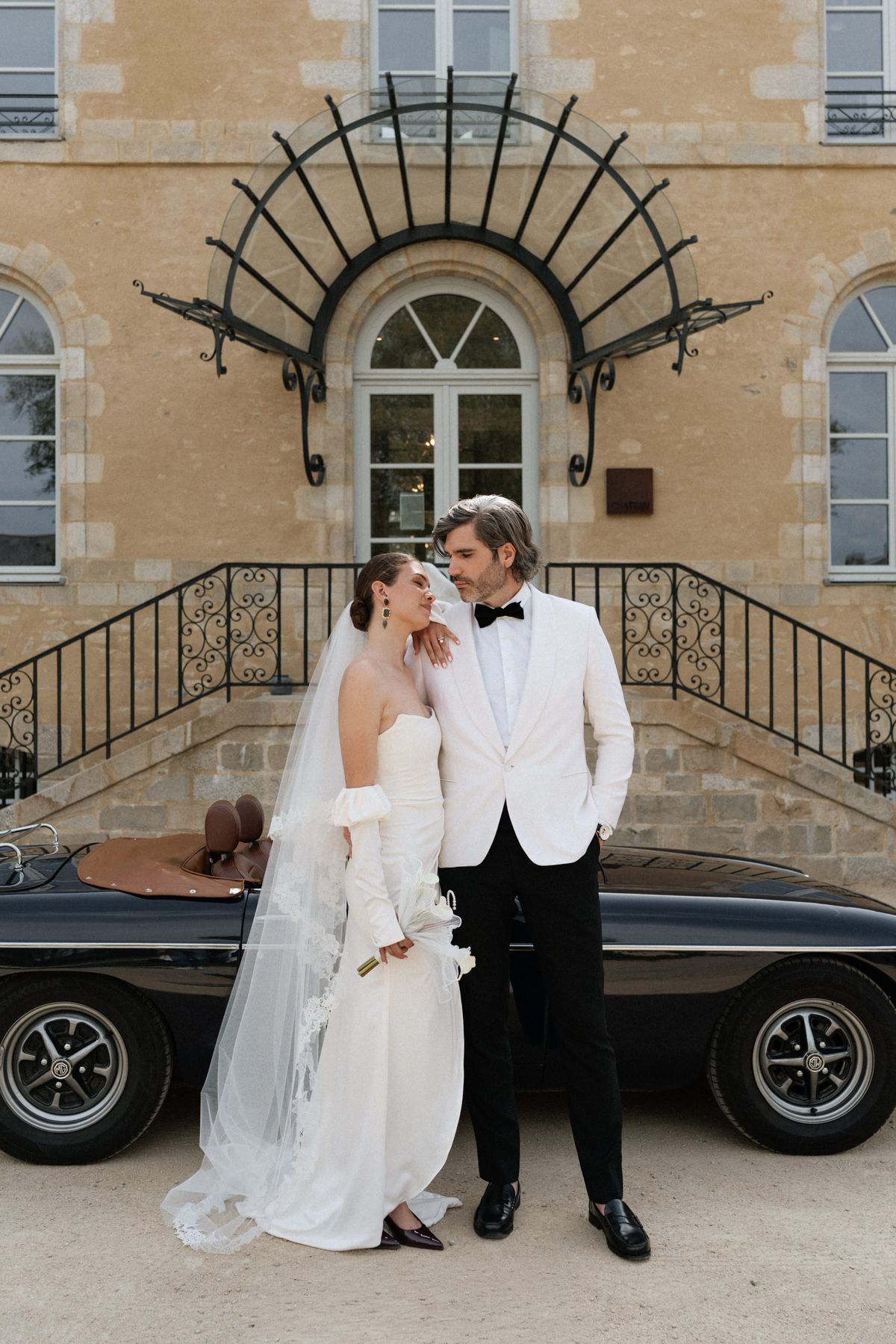 Old money styled shoot at Domaine le Mezo, Brittany, the couple