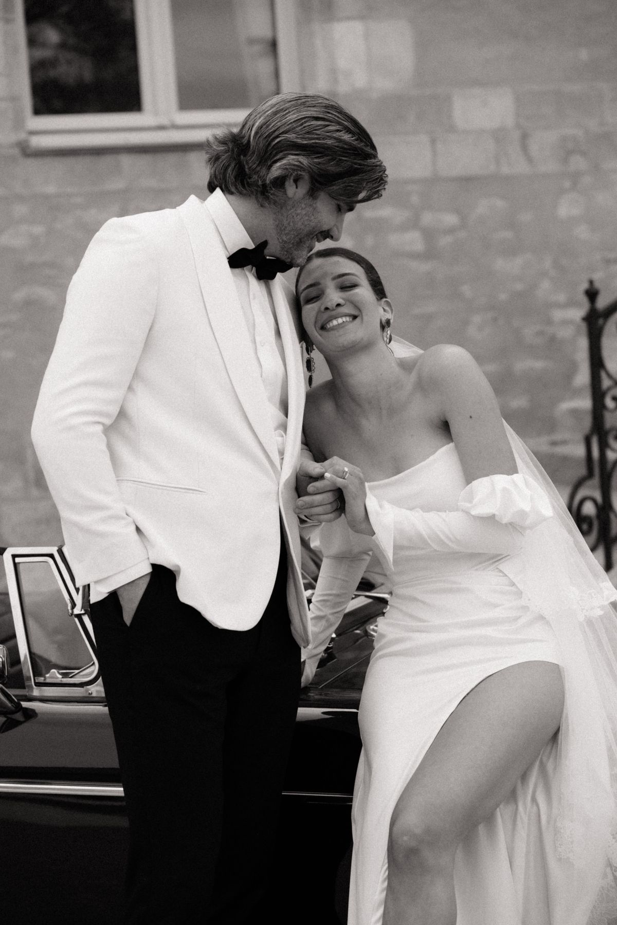 Old money styled shoot at Domaine le Mezo, Brittany, the couple