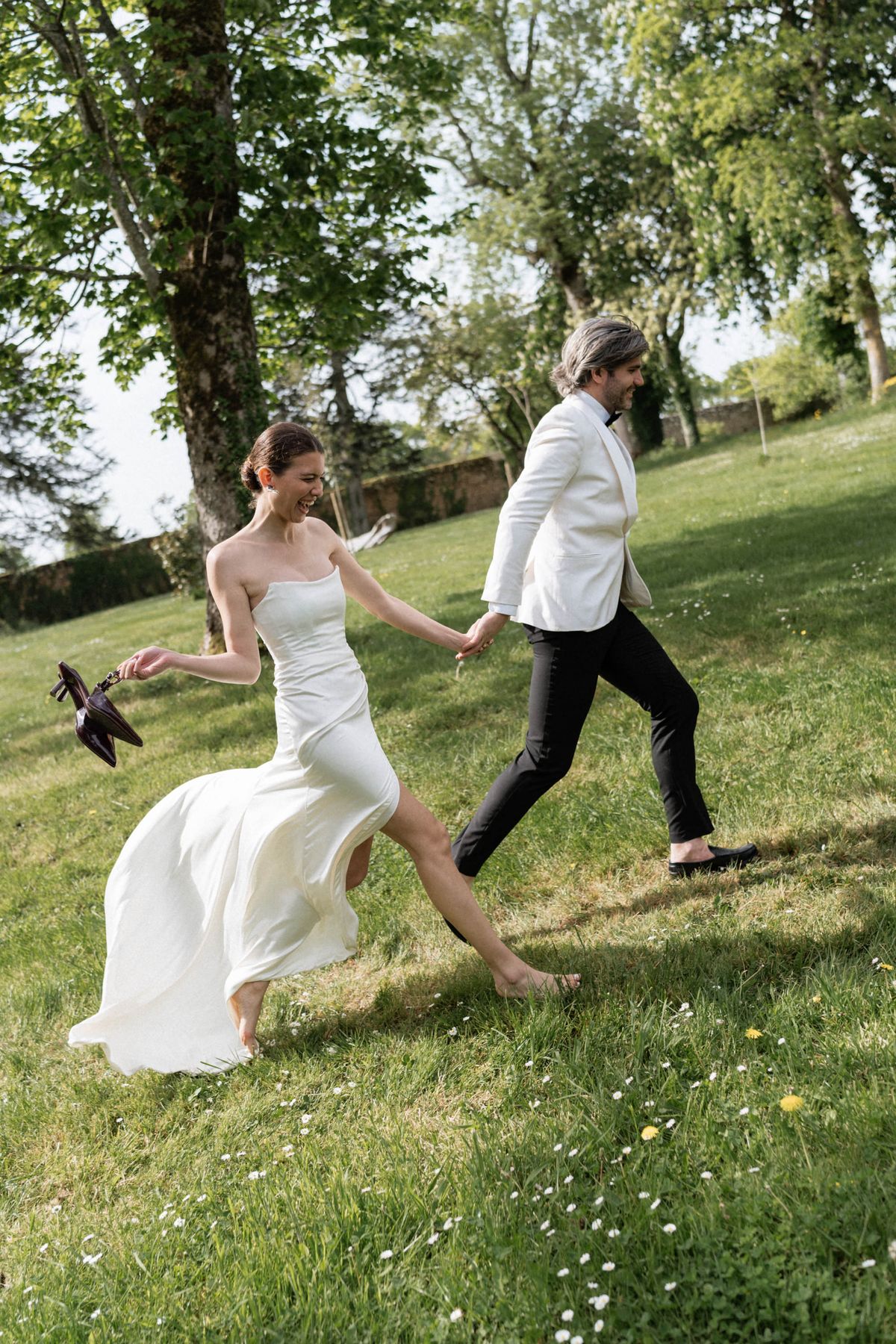 Old money styled shoot at Domaine le Mezo, Brittany, the couple