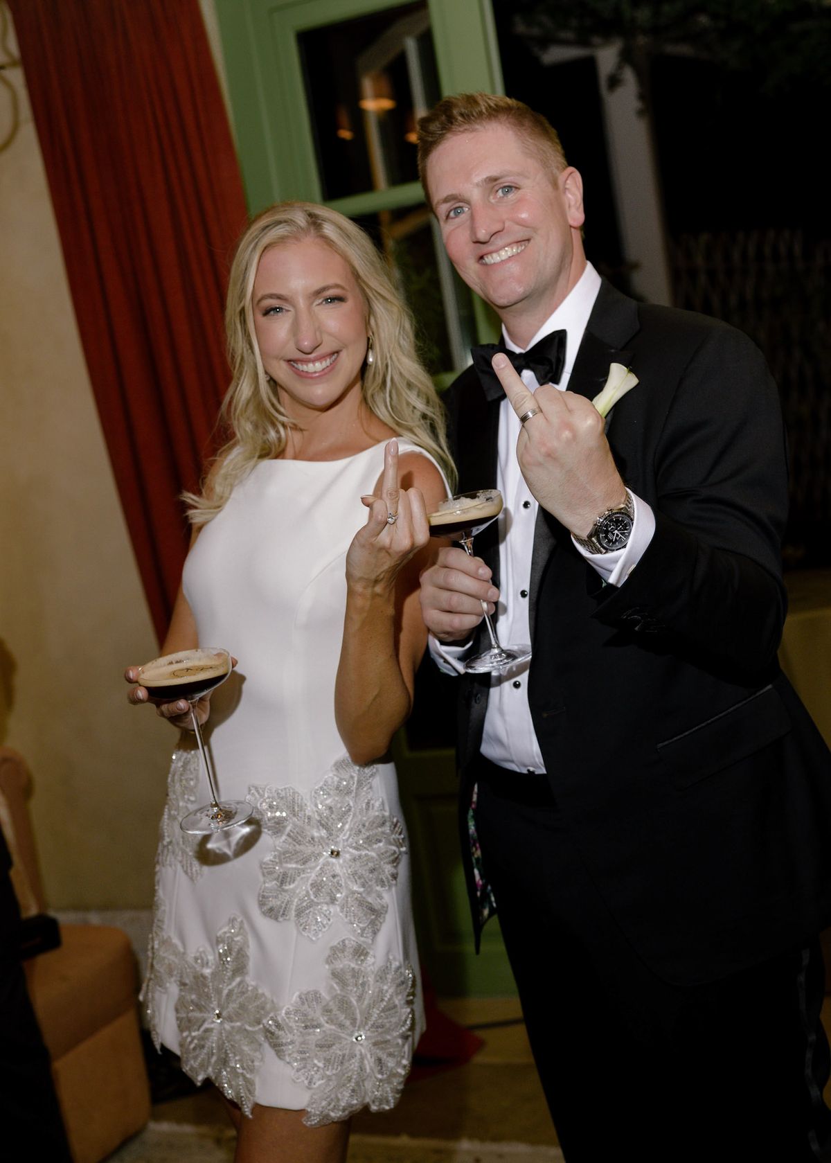 Kirstin and Ryan with espresso martinis