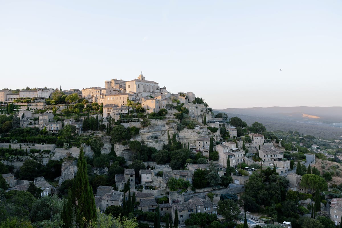 Hilltop village of Gordes above the valley