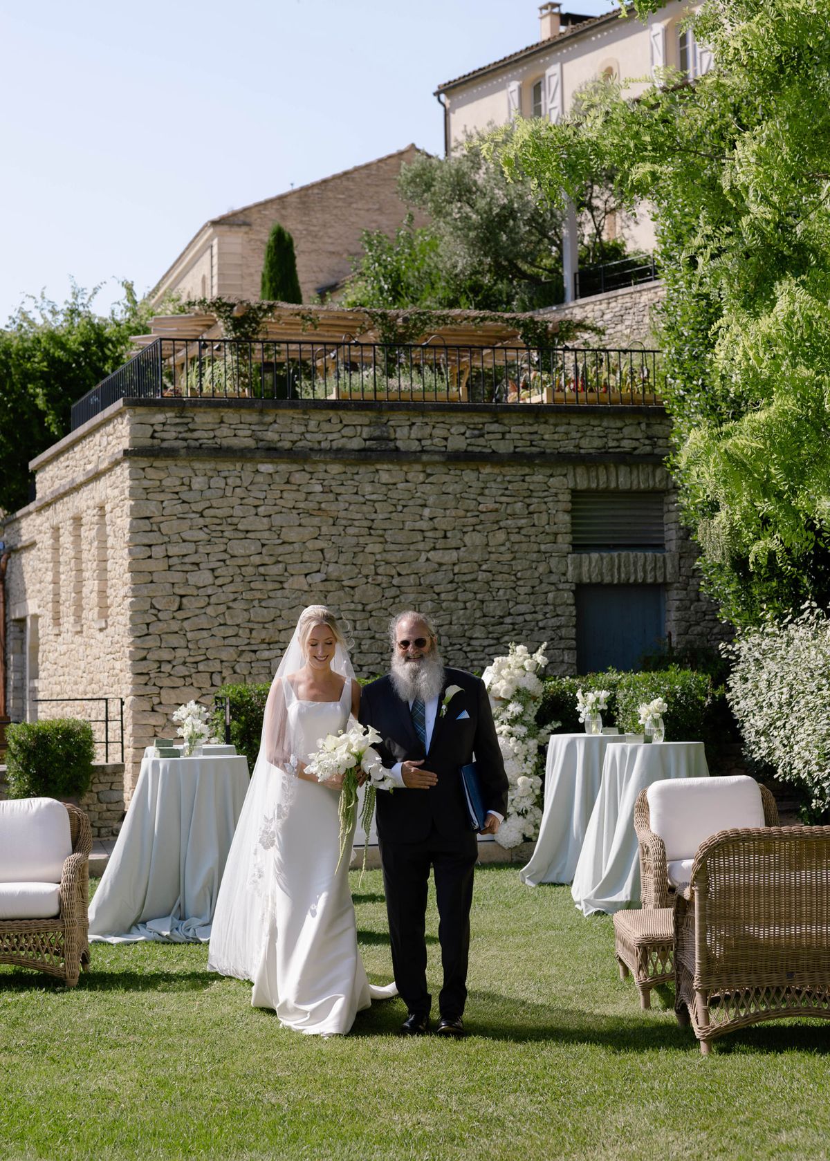 Bride walking down the aisle with her father