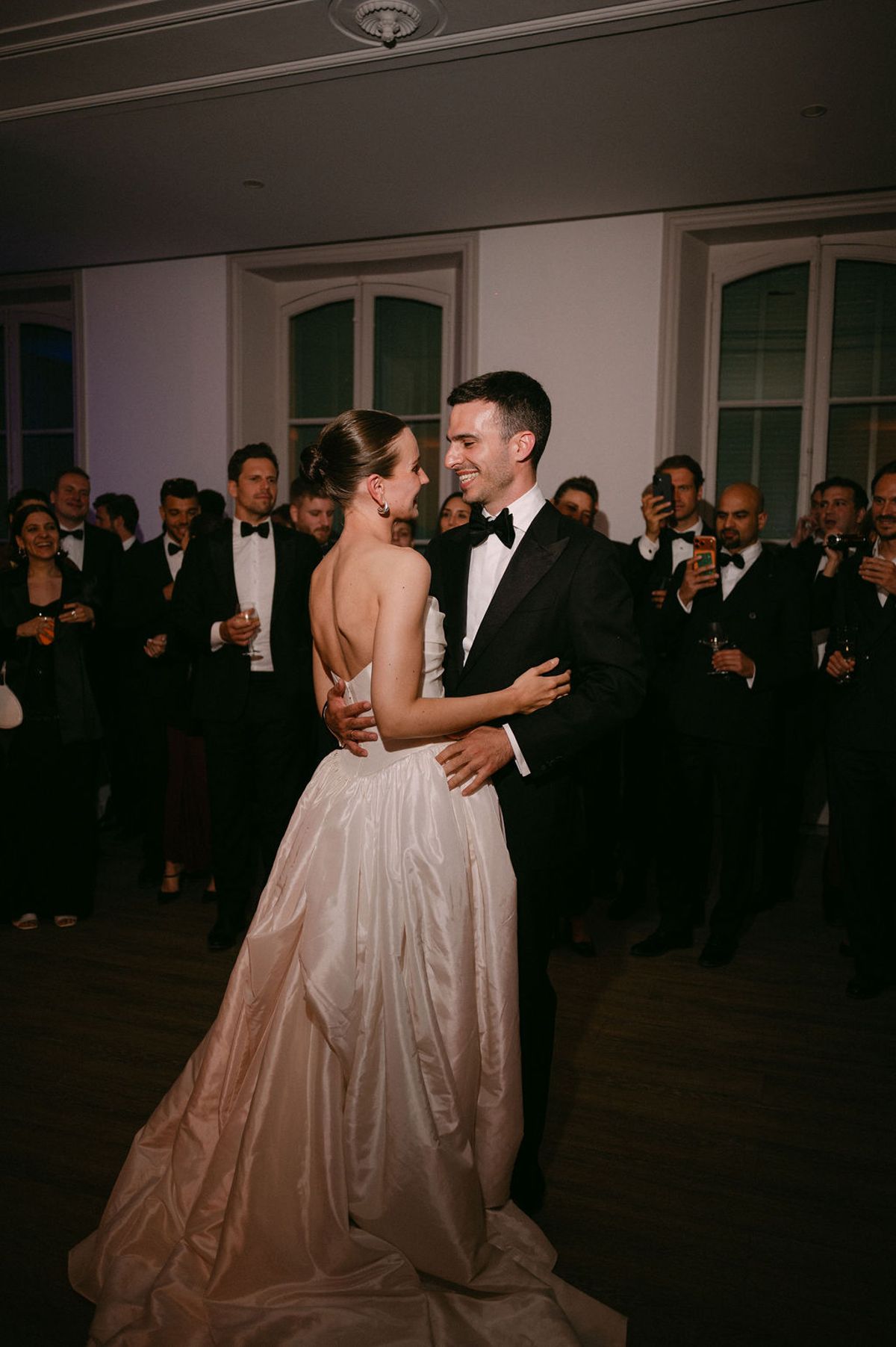 Clara and Constantin dance together at the reception