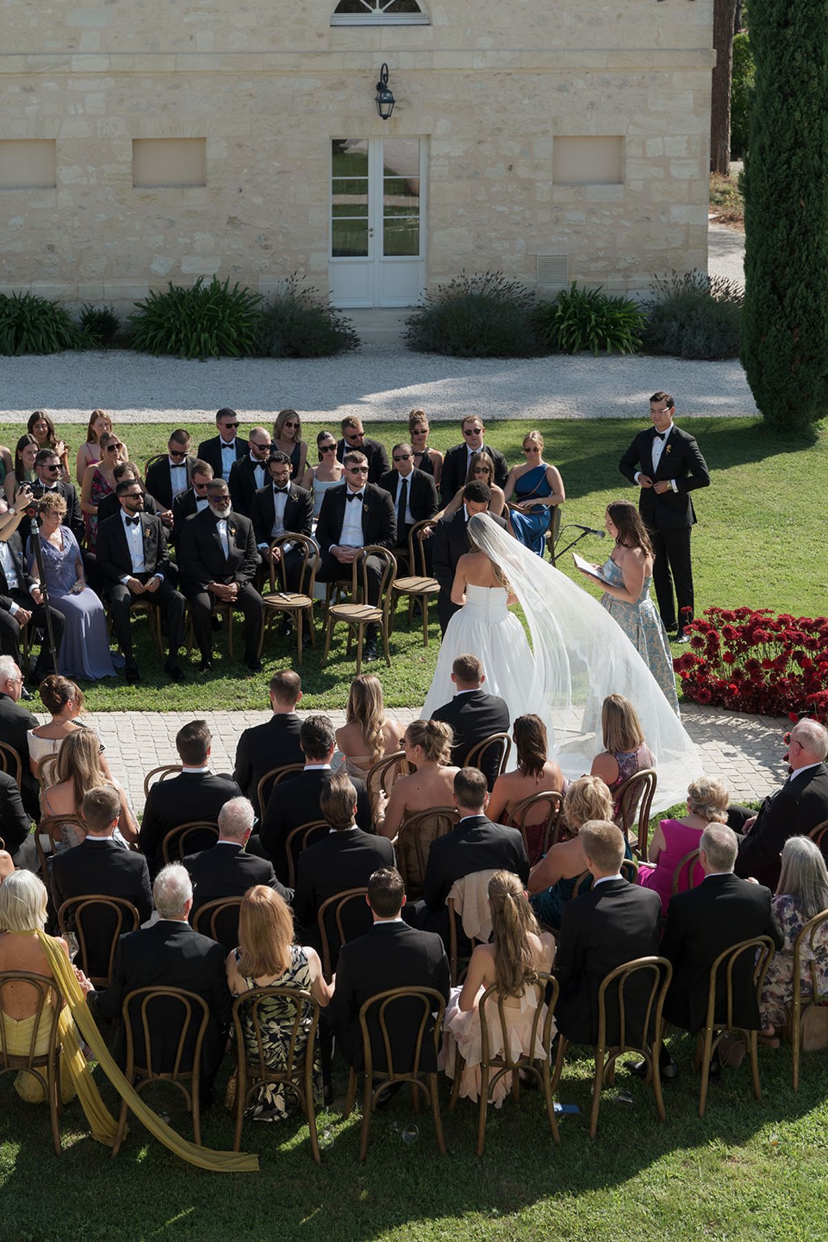 The ceremony seen from above the guests