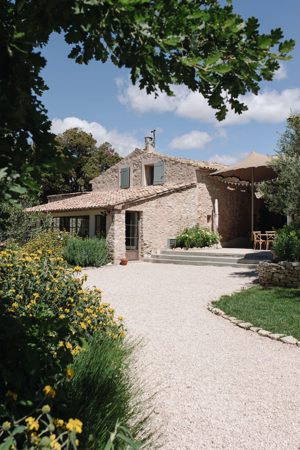 Exterior of the Provencal stone farmhouse at Mas de Florette