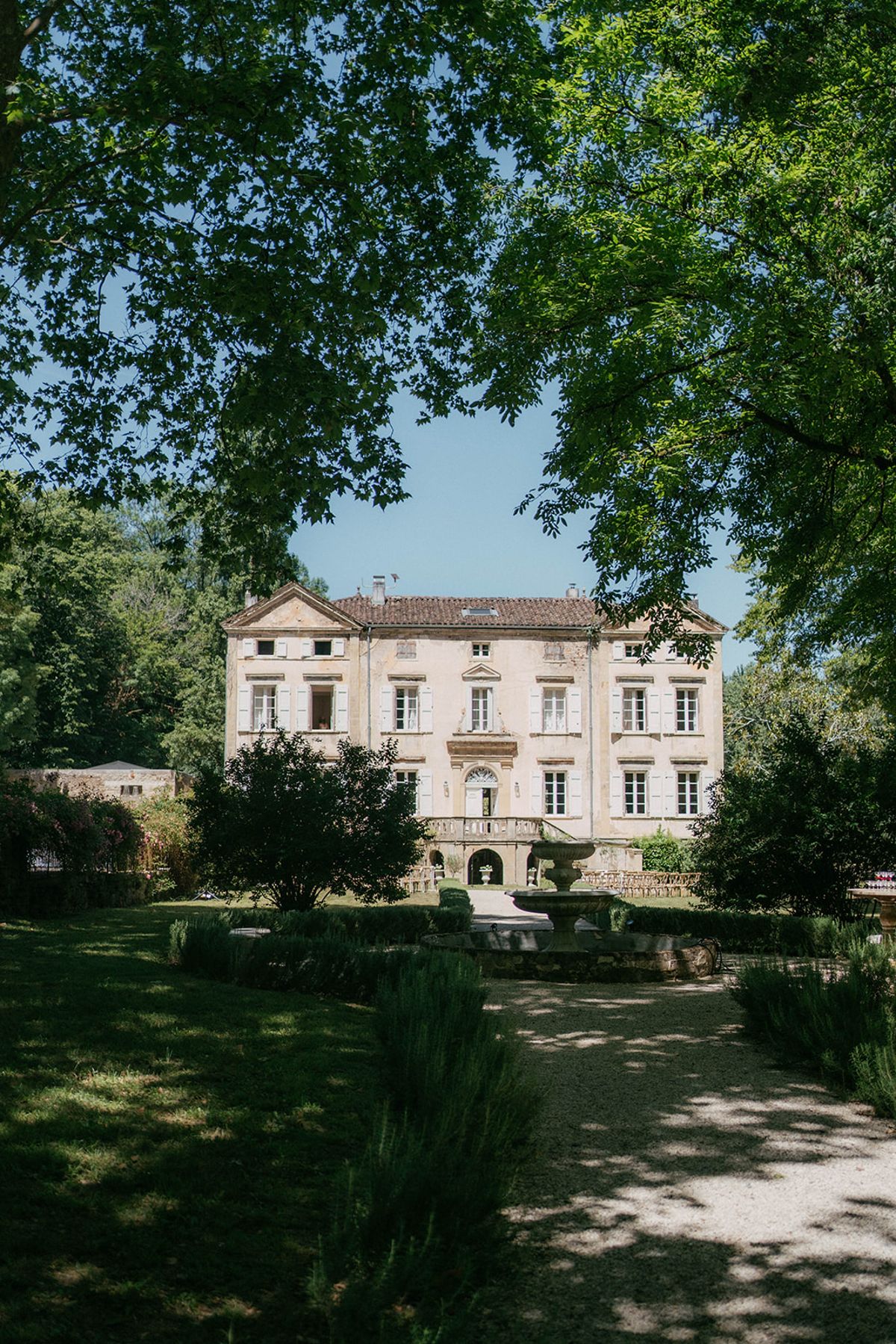 Chateau du Pont Bourguet seen from the garden, Tarn, Occitanie