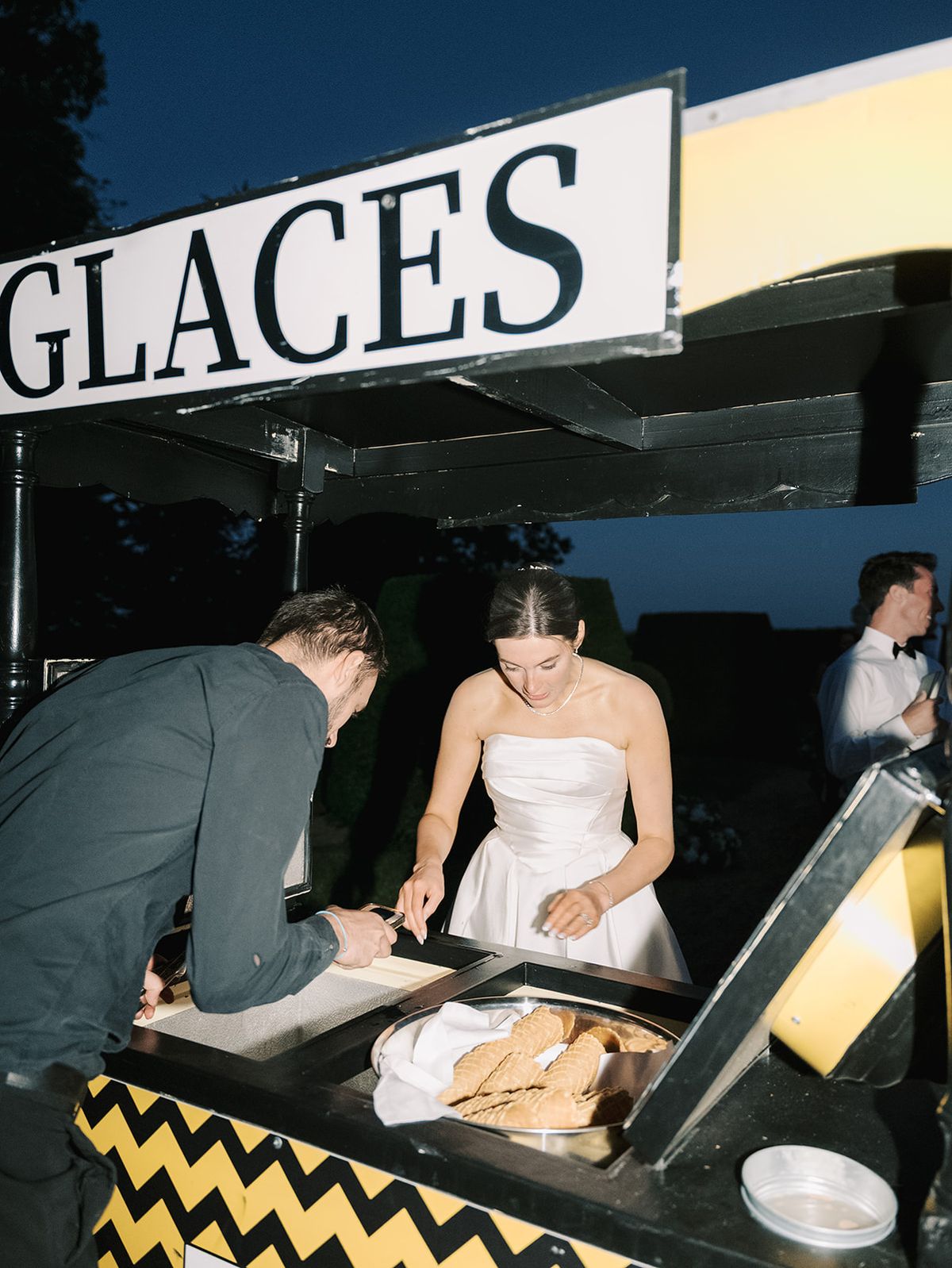 Haley at the ice cream cart at La Chassagne