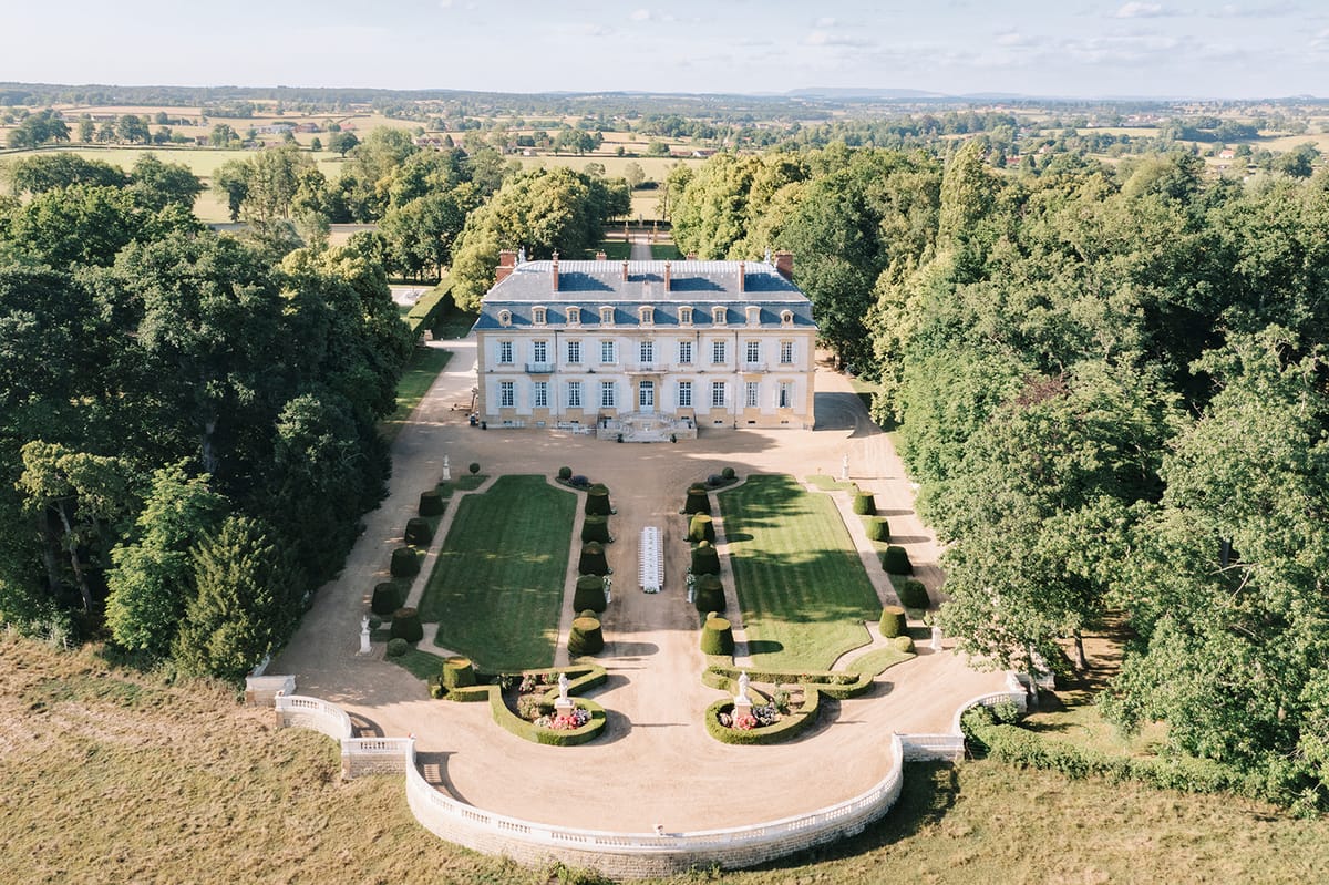 La Chassagne set within its parkland and formal gardens