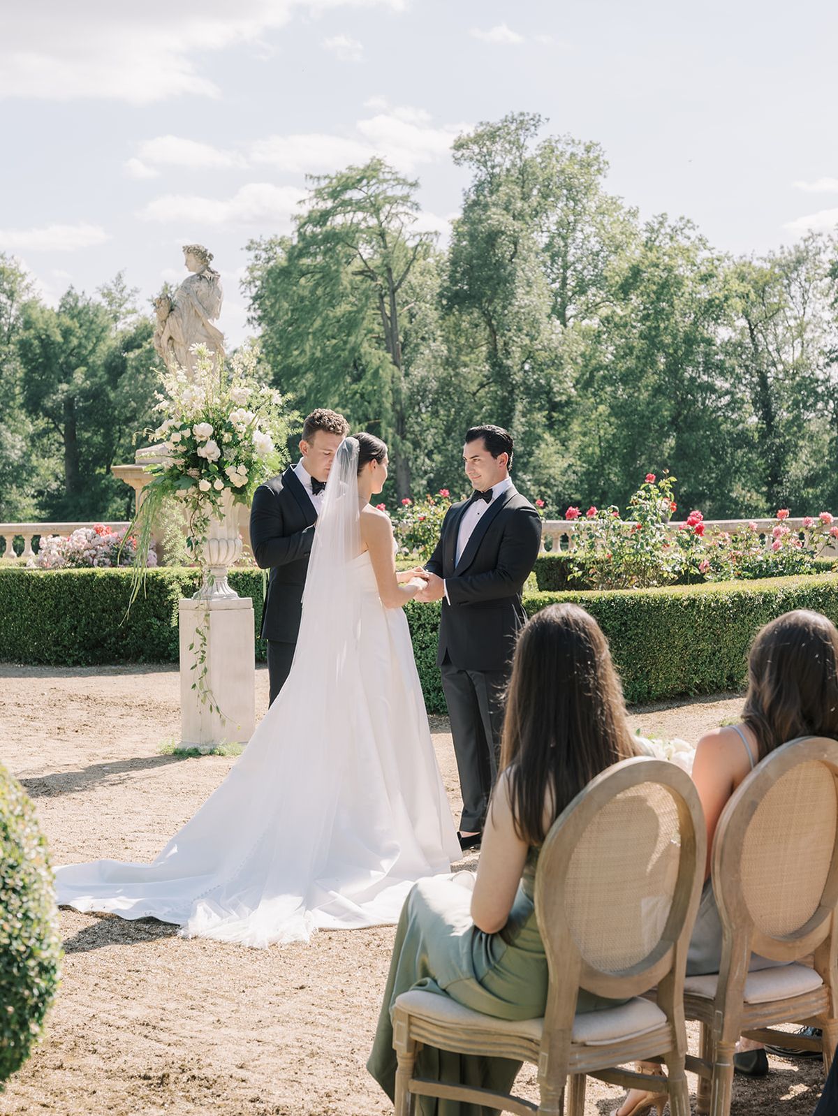 Haley and Tyler during the ceremony at La Chassagne