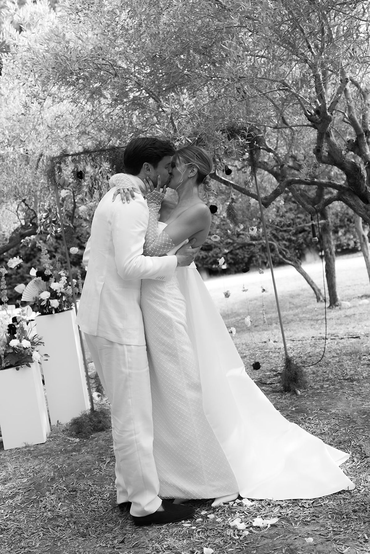 The first kiss beneath the olive trees