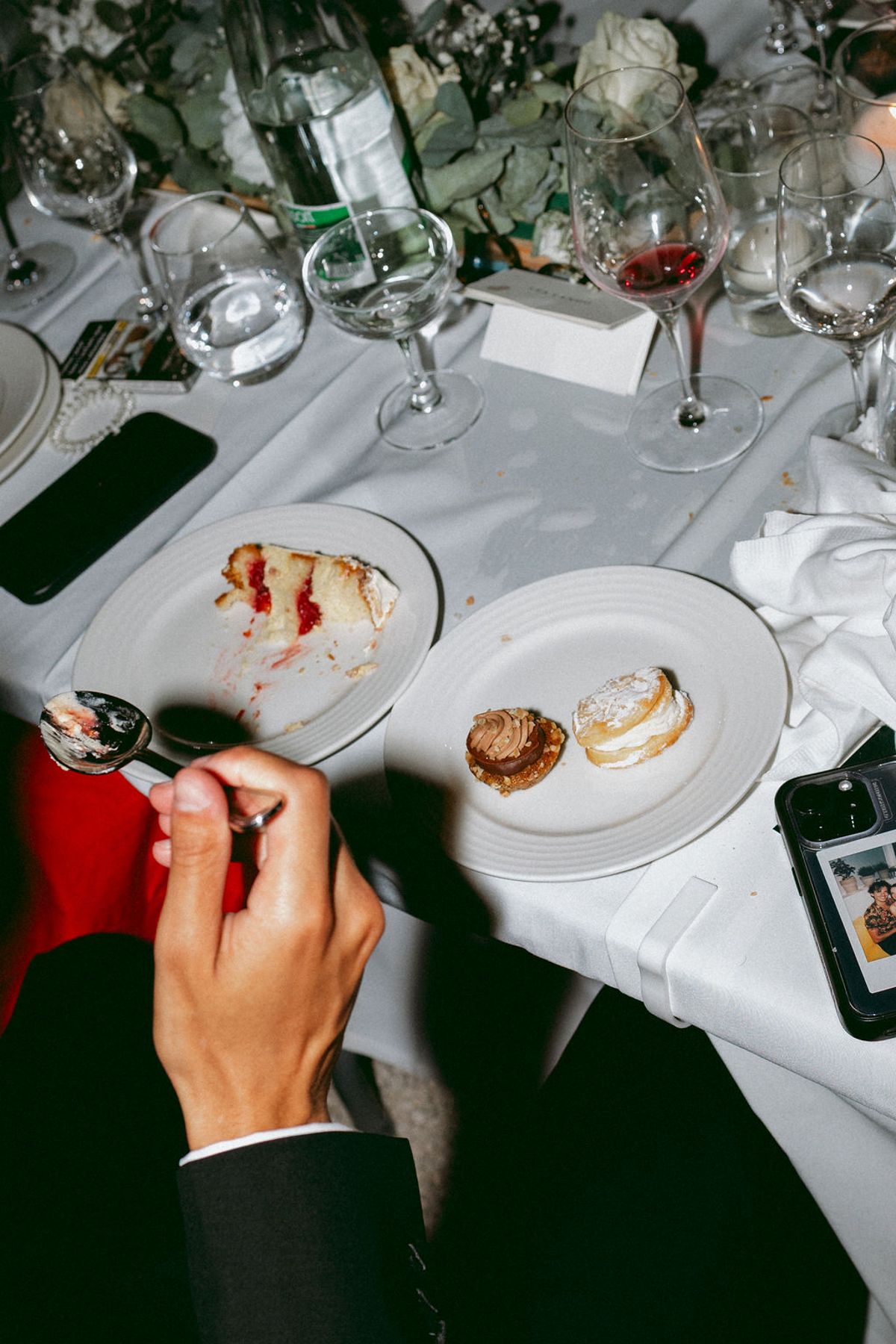 Dessert served at the courtyard table