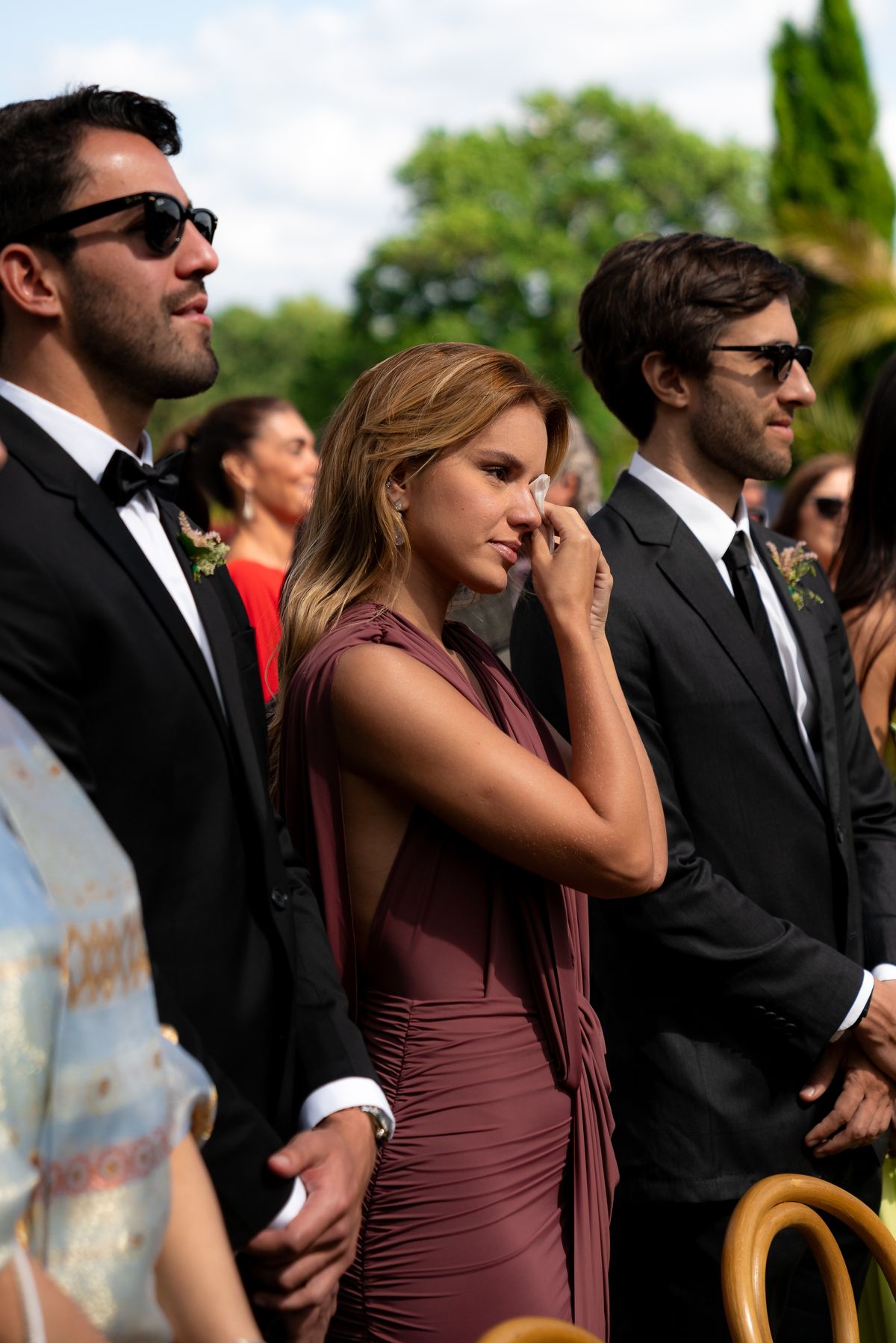 Isadora & Hugo — guests watching the ceremony, spring wedding in Nouvelle-Aquitaine