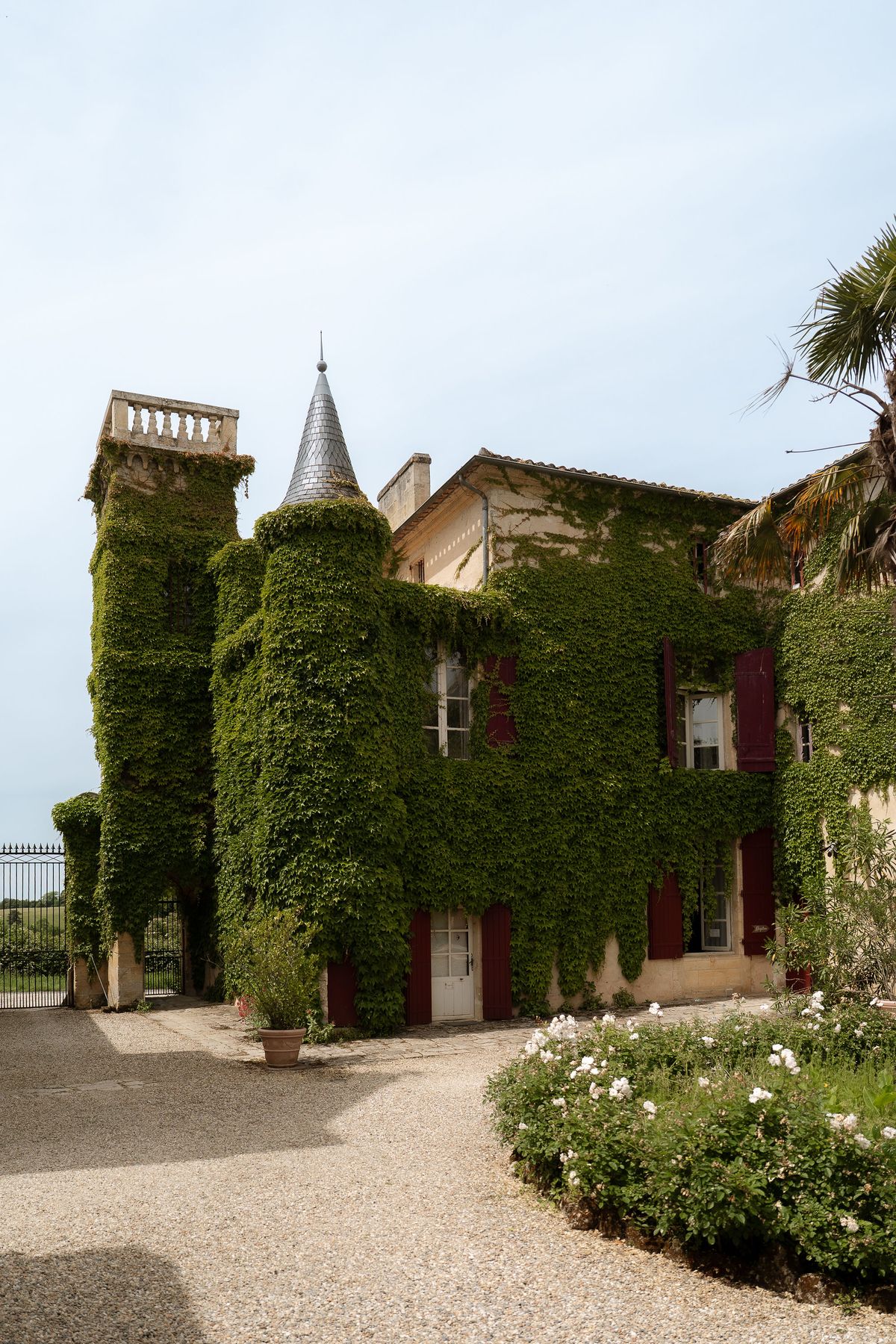 The exterior of Château Sentout in daylight