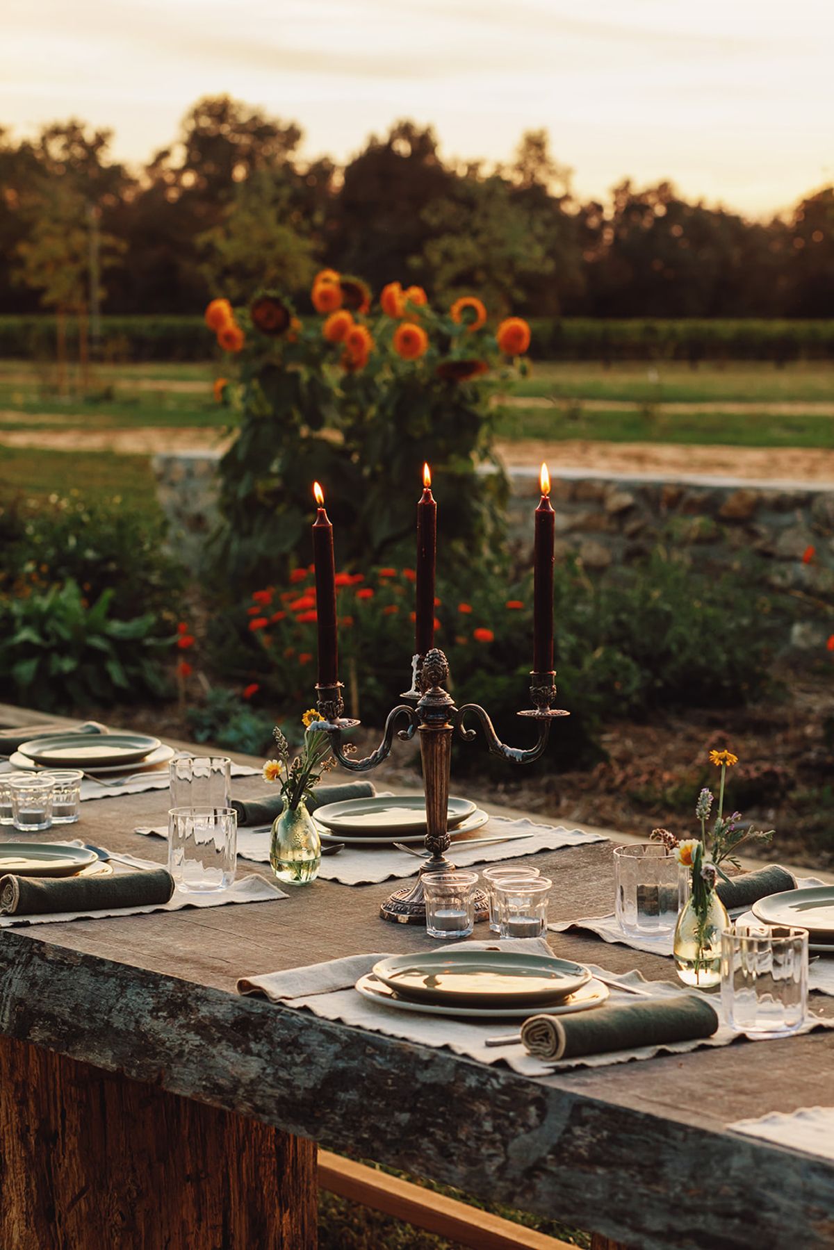 Château de Beaulieu — Tablescape — candelabra close-up