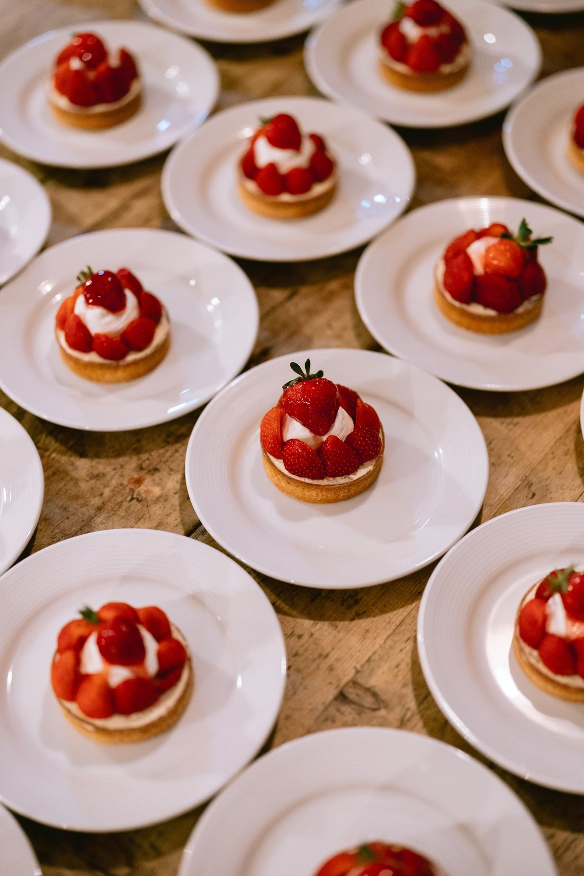 Plated tomato tartare canapes served at Domaine de Fontenille