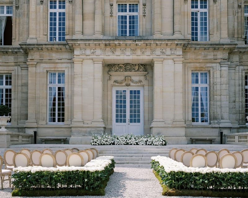 Wide ceremony view at Chateau Saint-Martin-du-Tertre