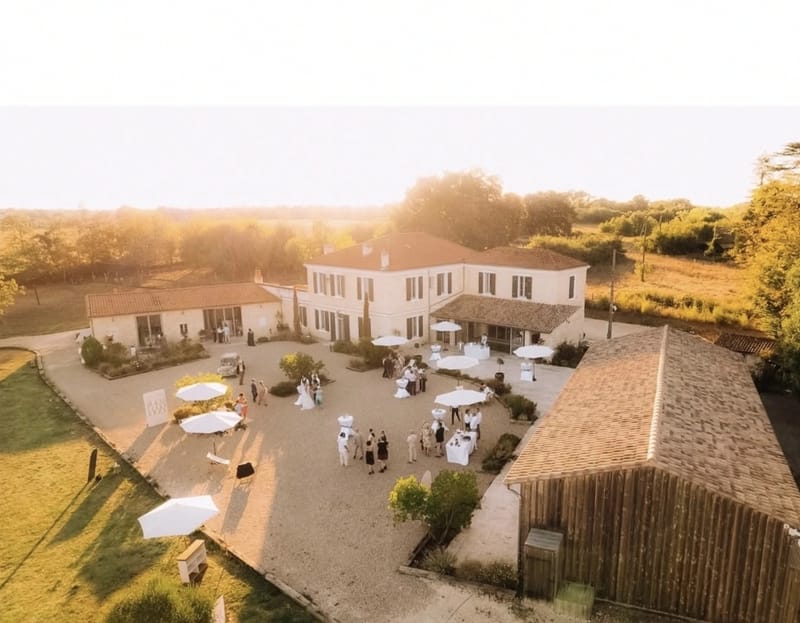 Domaine de la Rose Blanche estate aerial countryside view