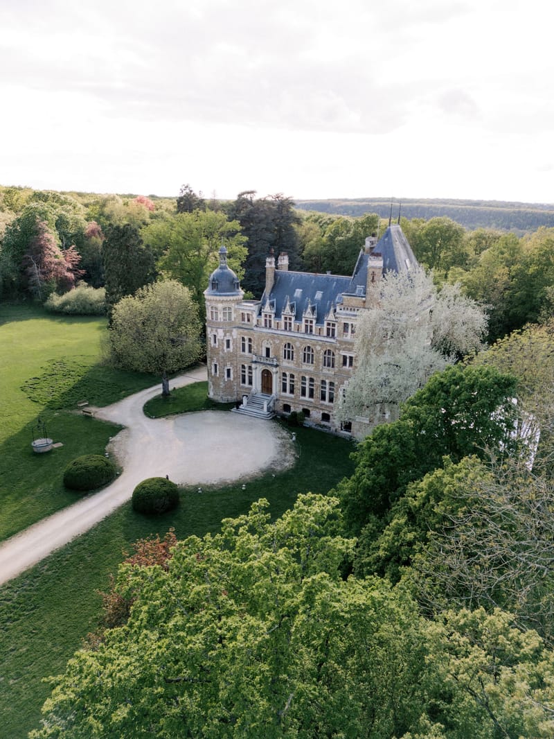 Aerial view of Château de Méridon, Île-de-France