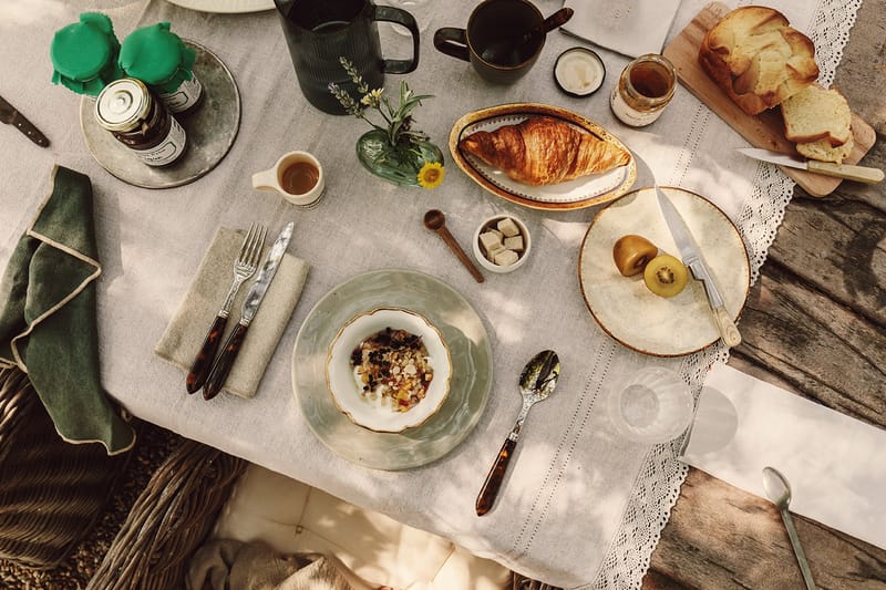 Château de Beaulieu — Dining — overhead flat lay