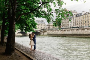 Idyllic Rainy Engagement Shoot in Paris - French Wedding Style