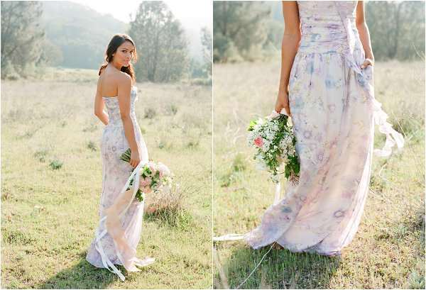 floral print wedding dress