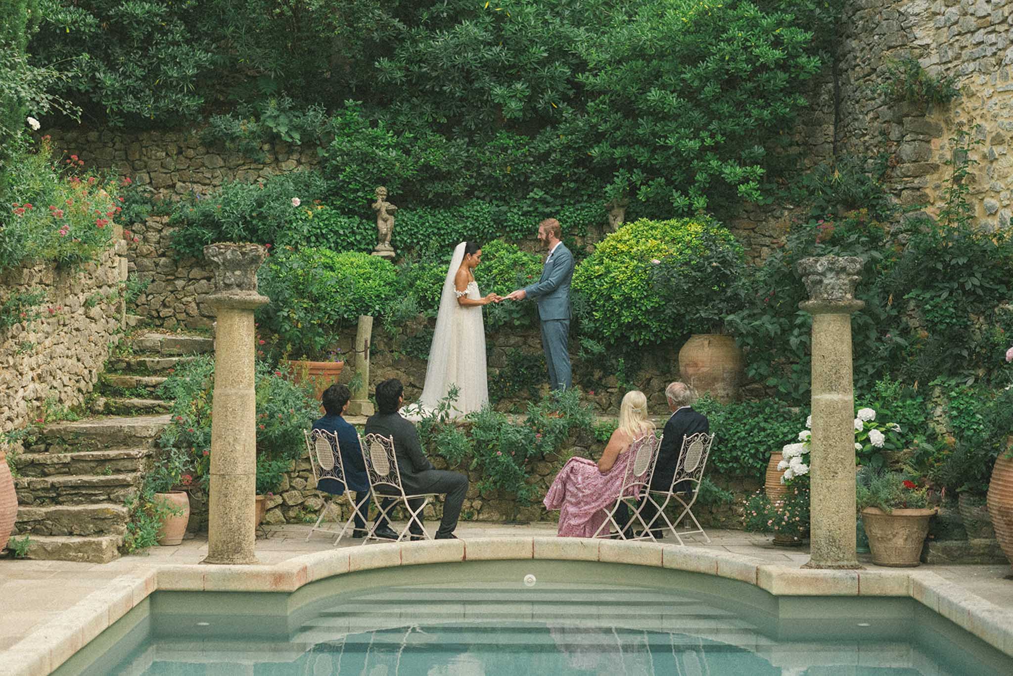 Modern and Intimate Vow Renewal at Château Saint Victor Lacoste