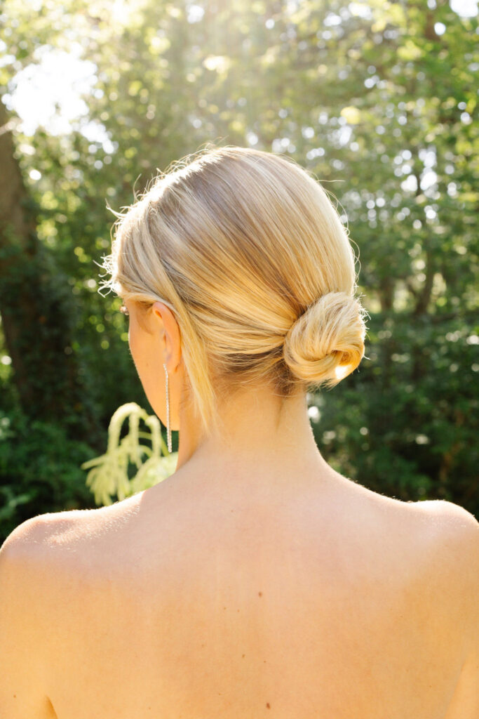 domaine de lamanon ivory romance roxane nicolas french wedding style bride blonde hair slick bun