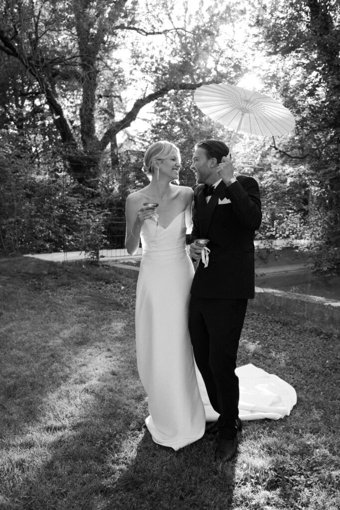 domaine de lamanon ivory romance roxane nicolas french wedding style bride groom candid shot black white