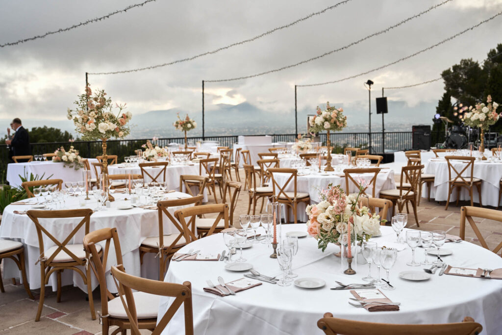 domaine du mont leuze vadim fasij french wedding style reception area round table arrengement