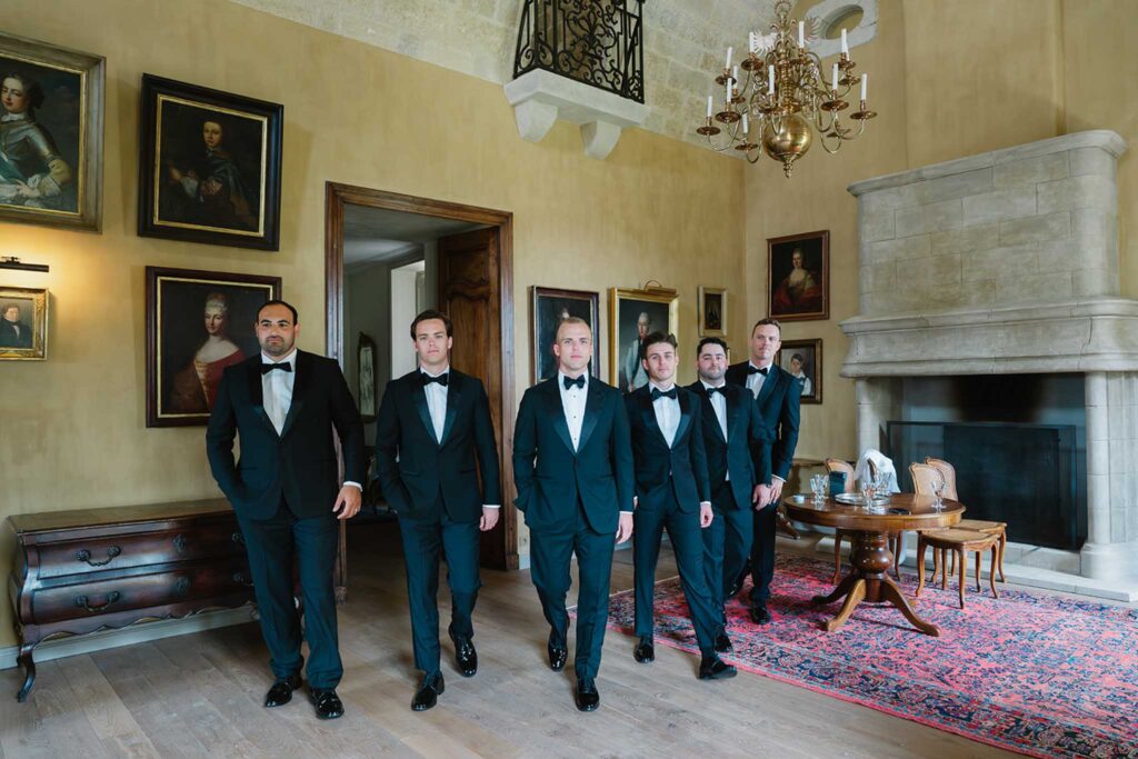 fontarech coveproduction groom groomsmen black tuxedo pose