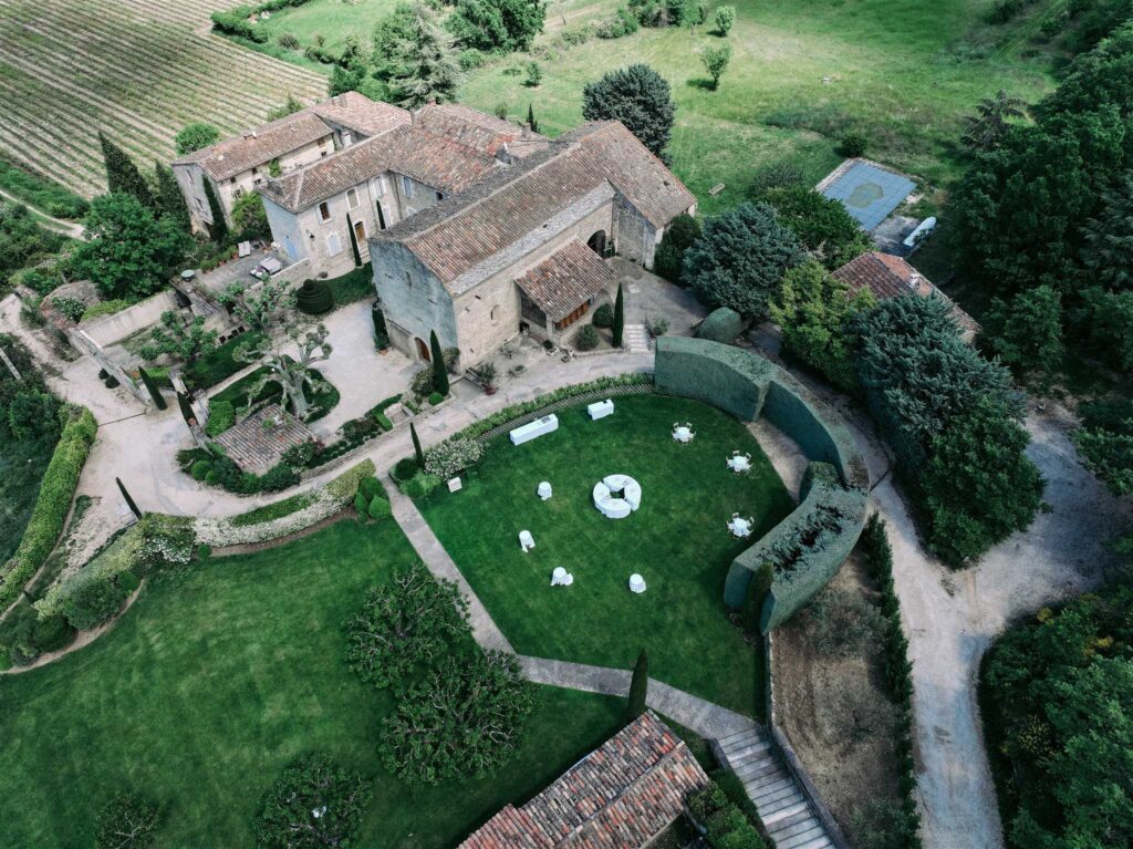 saint eusebe ayata aerial shot wedding venue