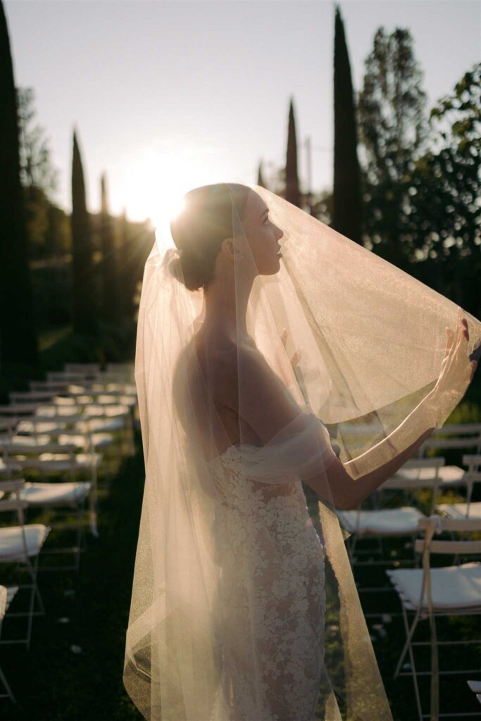 saint eusebe ayata bride closer shot sunset veil