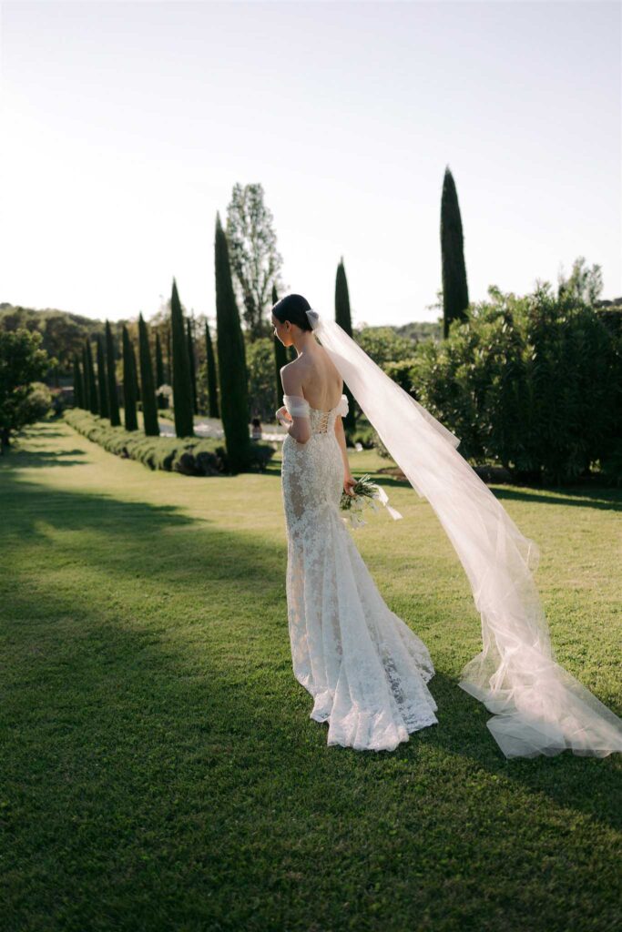 saint eusebe ayata bride lace white dress long veil