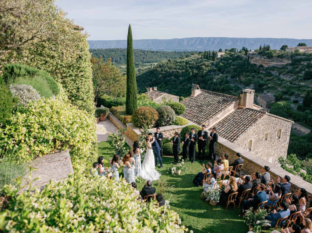 Bastide de Gorde Despinoy aerial view ceremony top building