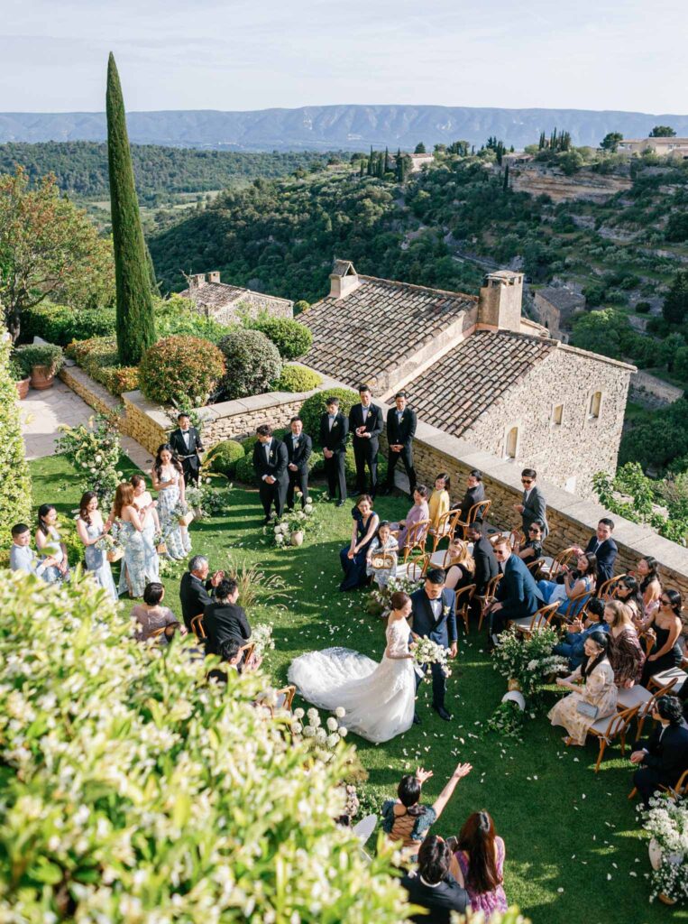 Bastide de Gorde Despinoy ceremony area aerial shot top building garden