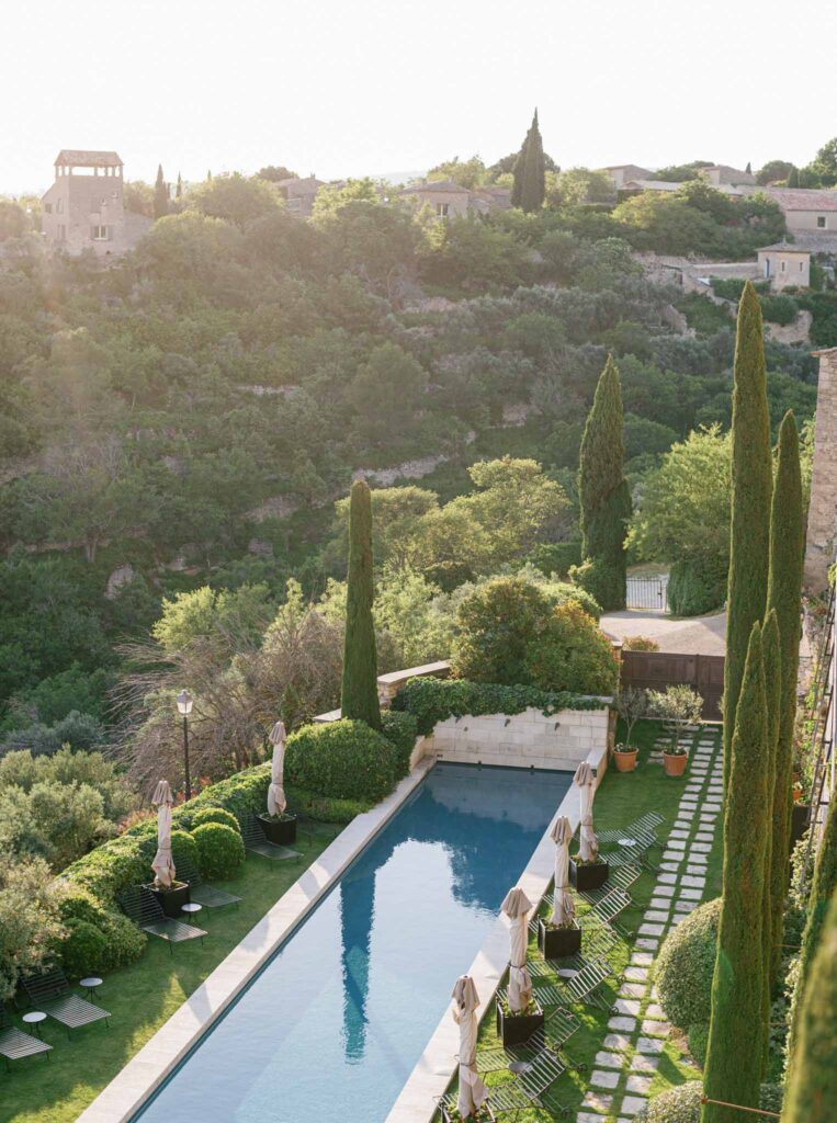 Bastide de Gorde Despinoy top shot long pool area