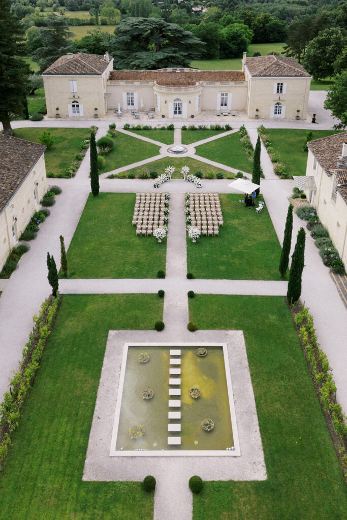 wedding ceremony at chateau gassies