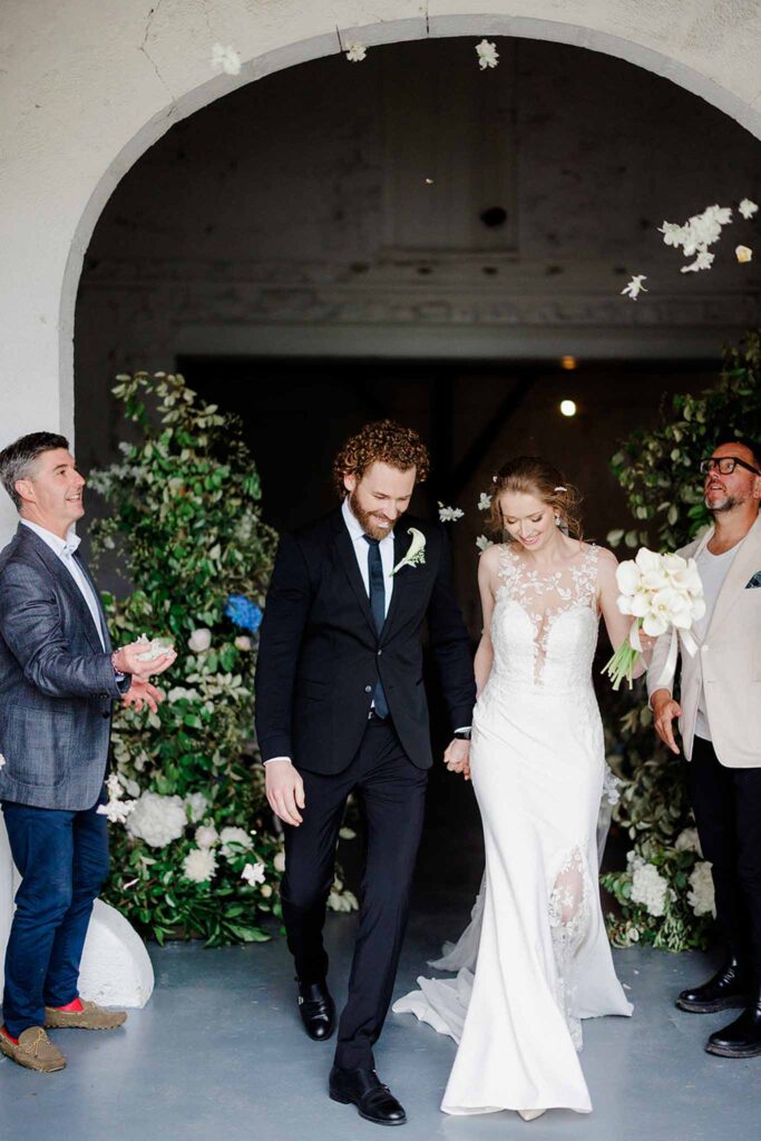 Trieux M.Mann bride groom walking out ceremony area