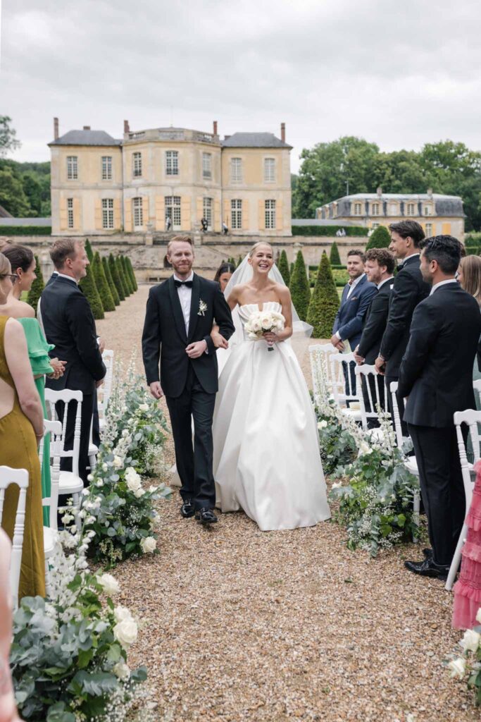 Villette Dream Paris Wedding bride father walking aisle guests