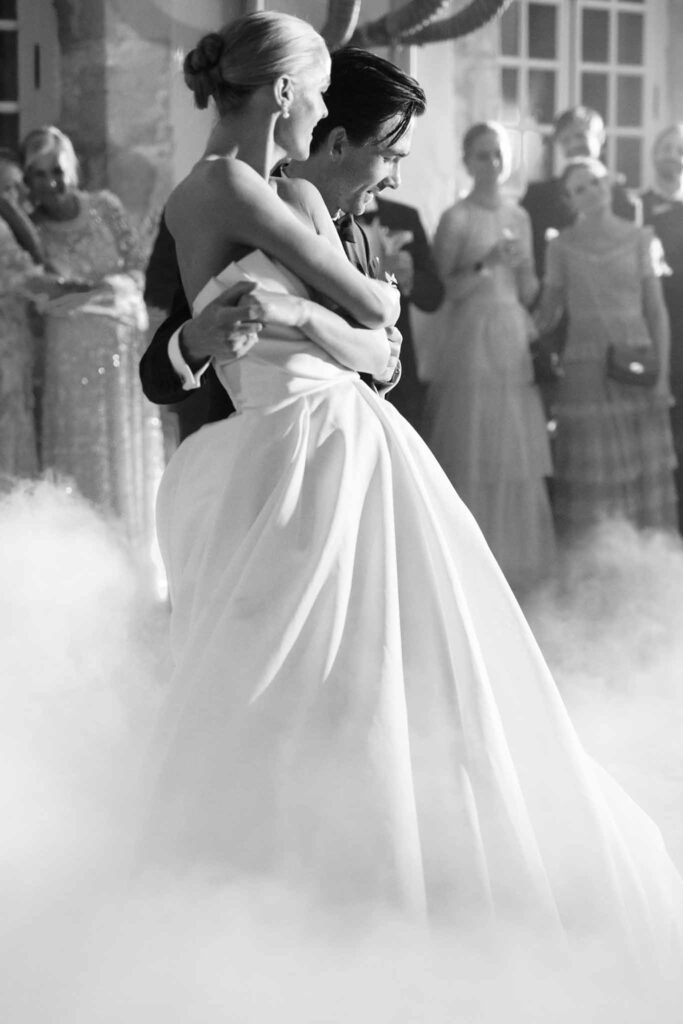 Villette Dream Paris Wedding bride groom dancefloor smoke