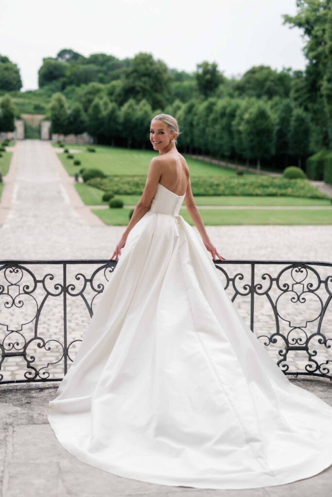 Villette Dream Paris Wedding bride looking back from patio