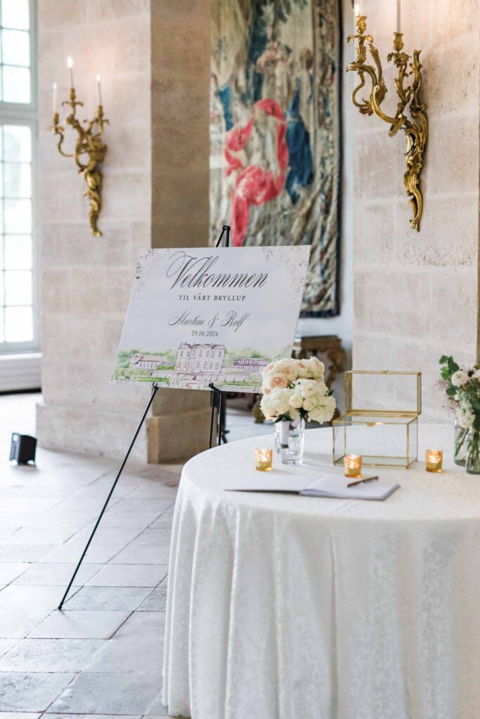 Villette Dream Paris Wedding reception welcome sinage