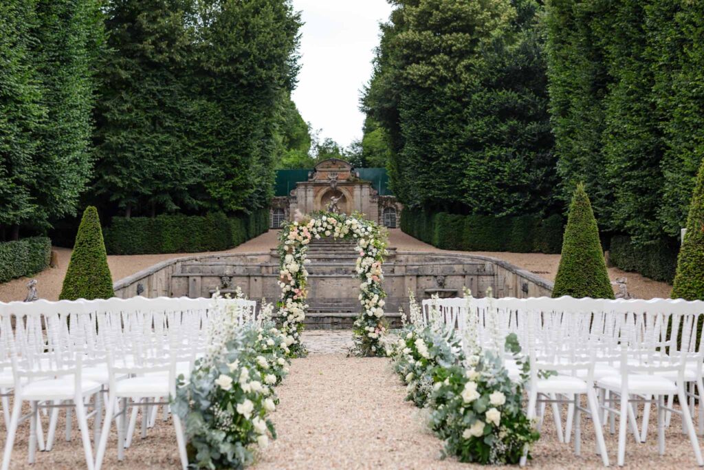 Villette Dream Paris Wedding white chair ceremony