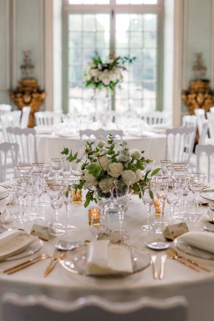 Villette Dream Paris Wedding white round tables chairs reception