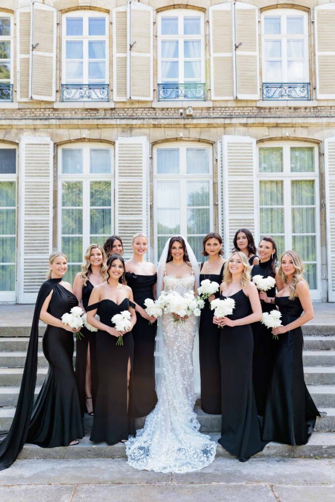 black bridesmaid dress