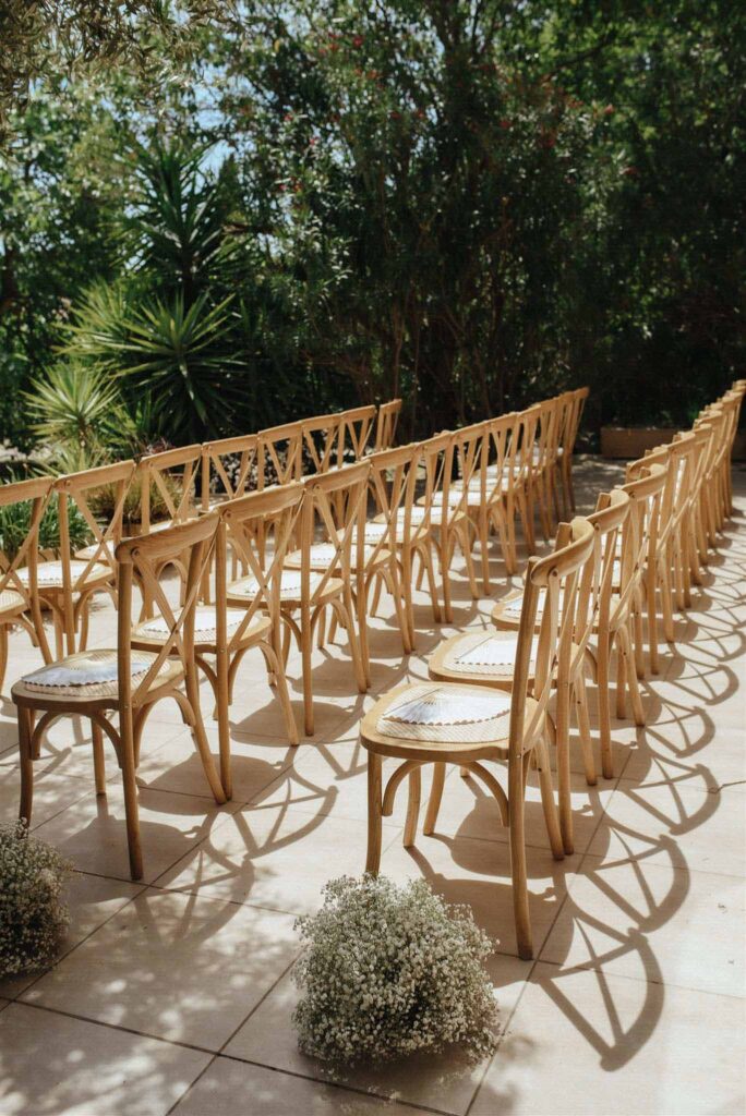  wood garden chairs ceremony